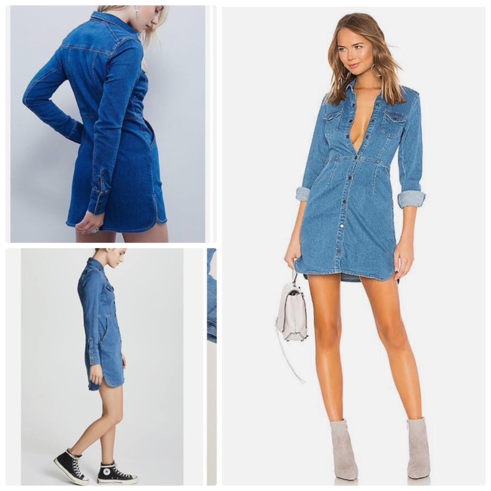FREE PEOPLE dynomite denim dress - s - Picture 1 of 6